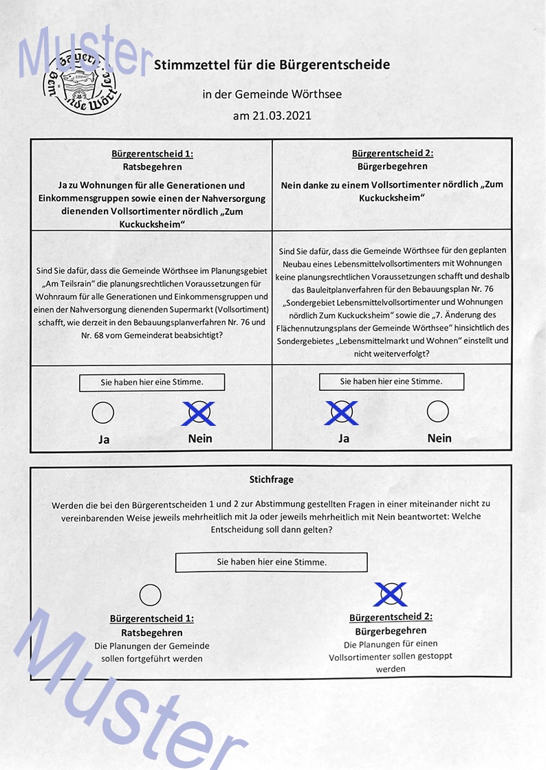 Stimmzettel Muster